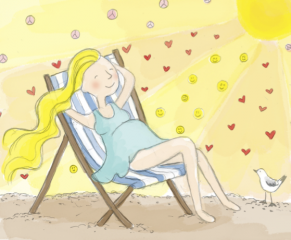 lovebath Pregnant Woman Enjoying a Sun Bath